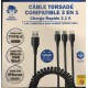 CABLE GEEK MONKEY compatible 3 en 1